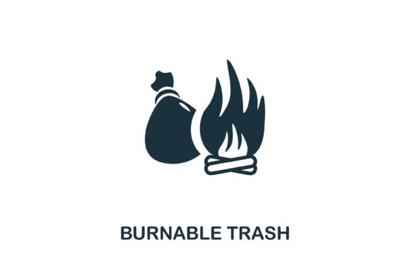Burnable Trash Icon: A Versatile Design Element for Modern Web and Graphic Projects