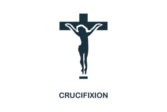 Crucifixion Icon: Simple Religious Design for Versatile Use