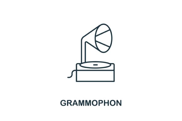 Grammophon Icon from Music Collection: A Timeless Symbol for Modern Design and Branding